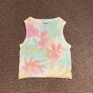 playboy tye dye tank with gem logo